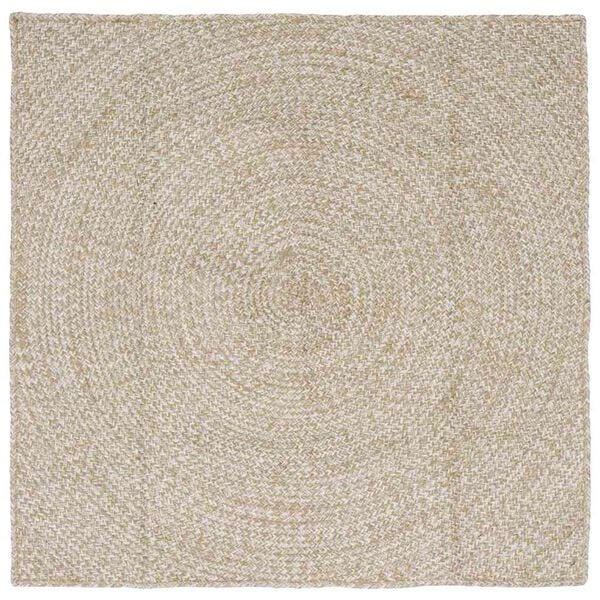 vidaXL Area Rugs Square Natural and White 120 x 120 cm Jute