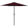 vidaXL Garden Parasol with Aluminium Pole 270x246 cm Bordeaux Red