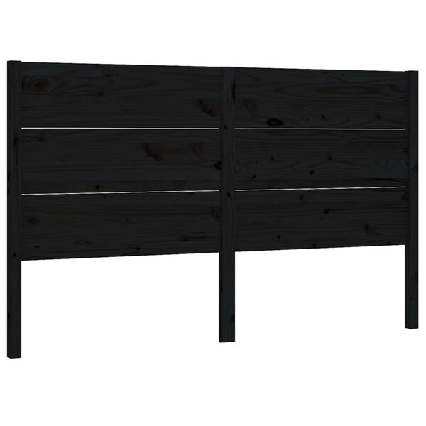 vidaXL Headboard Black 126x4x100 cm Solid Wood Pine
