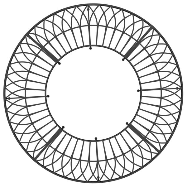 vidaXL Round Tree Bench Ø160 cm Black Steel