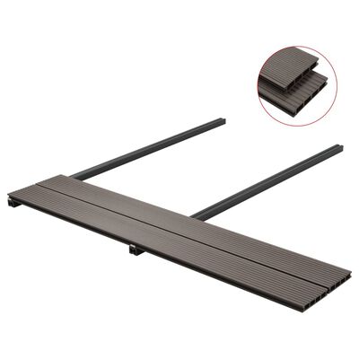 vidaXL WPC Hollow Decking Boards with Accessories 10m² 2.2m Dark Brown