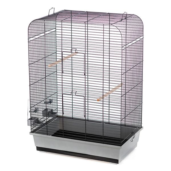 Duvoplus Bird Cage with Accessories Nina 54x34x75 cm Grey and Black