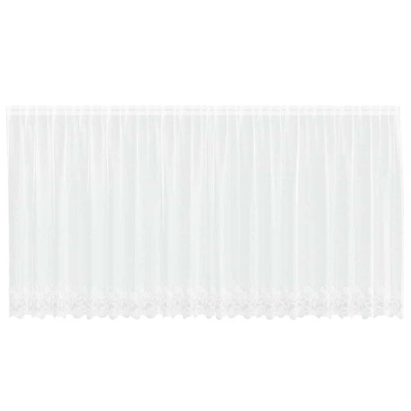 vidaXL Lace Curtain with Curtains Floral White 180 x 500 cm Polyester