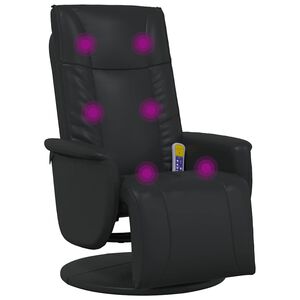 vidaXL Swivel Massage Recliner Chair Black 71 x 90 x 105 cm