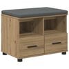 vidaXL Shoe Bench with Cushion Artisan Oak 60 x 38 x 46 cm