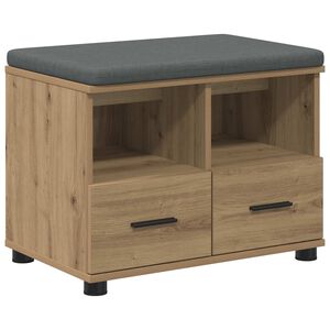 vidaXL Shoe Bench with Cushion Artisan Oak 60 x 38 x 46 cm