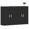 vidaXL Wall Mounted Cabinets 2 pcs Black Engineered Wood