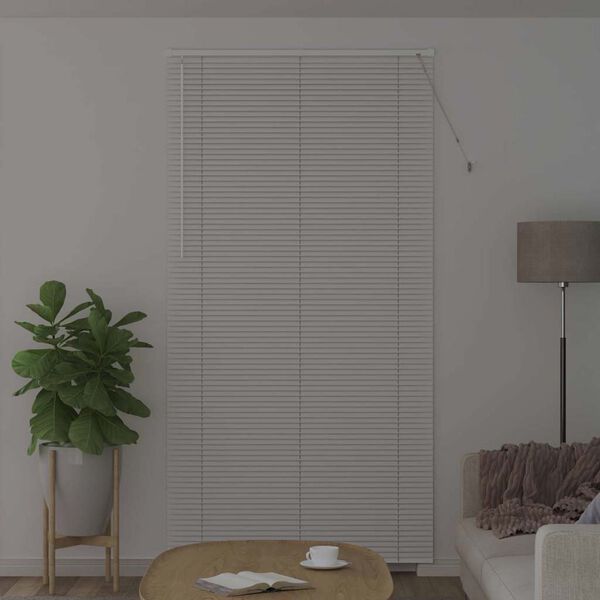 vidaXL Window Blind with Curtains Manual White Aluminium