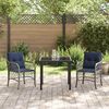 vidaXL Garden Dining Set with Cushion 3 pcs Grey and Black Rattan