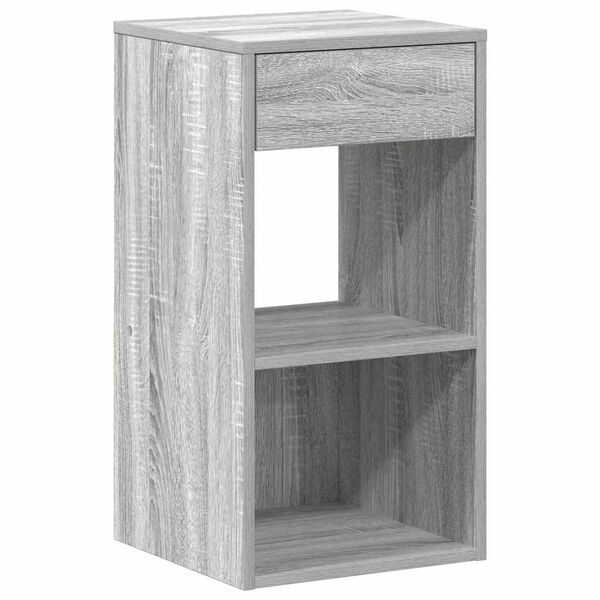 vidaXL Bedside Cabinet with Drawer Grey Sonoma 35x34x66.5 cm
