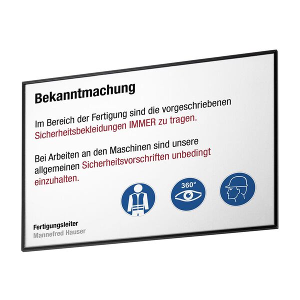 MOEDEL Info Sign A4 Black