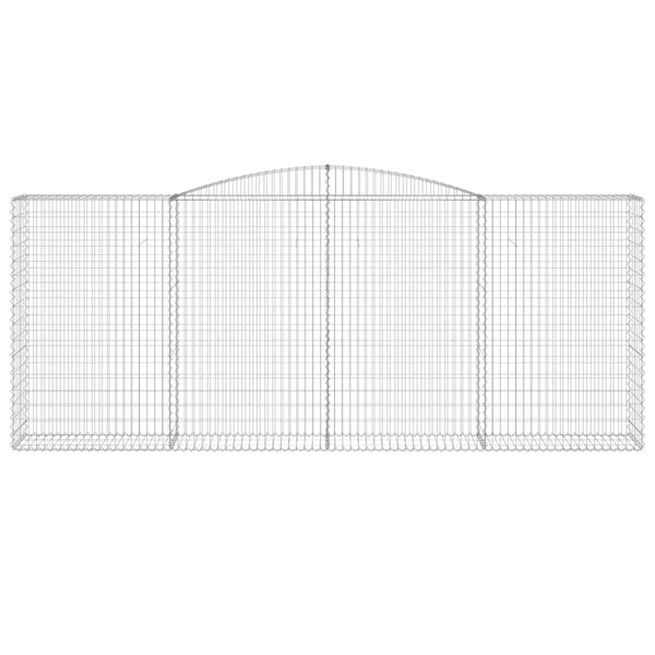 vidaXL Arched Gabion Baskets 8 pcs 400x50x160/180 cm Galvanised Iron