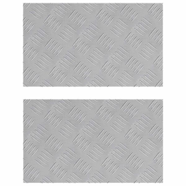 vidaXL Stair Tread Rectangular 2 pcs Silver 50 x 30 cm Aluminium