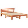 vidaXL Bed Frame with Headboard Wax Brown 150 x 200 cm Solid Pine Wood