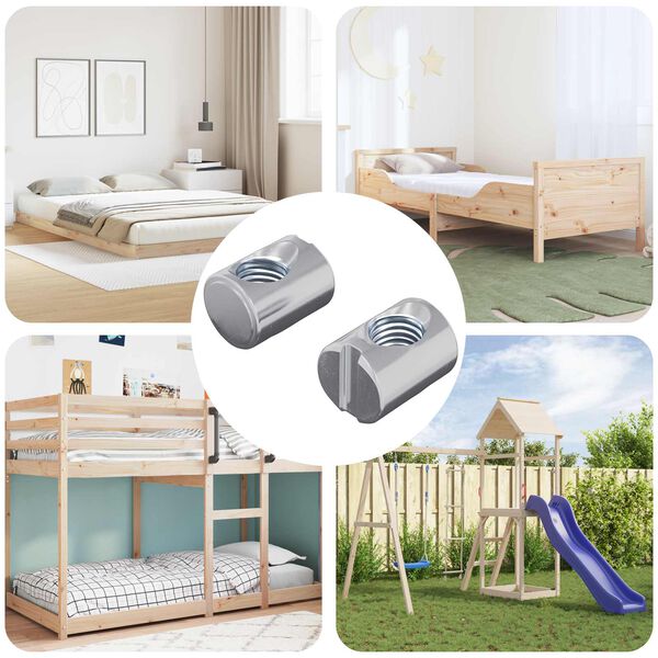 vidaXL Barrel Nut 2 pcs Silver M6 x 13 mm Iron