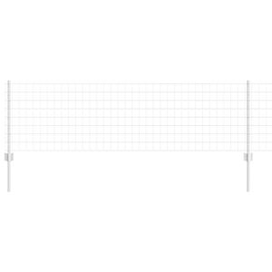 vidaXL Fence with Post Silver