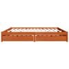 vidaXL Bed Frame with Drawer Wax Brown 200 x 200 cm Solid Pine Wood