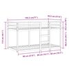 vidaXL Bunk Bed without Mattress White&Black 90x190 cm Single Solid Wood Pine