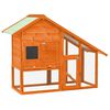 vidaXL Rabbit Hutch | Brown | Solid firwood, plywood, steel wire, polyester