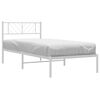 vidaXL Metal Bed Frame without Mattress with Headboard White 80x200cm