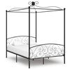 vidaXL Canopy Bed Frame without Mattress Black Metal 120x200 cm
