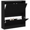 vidaXL Shoe Cabinet Black Oak 80 x 21 x 87.5 cm Engineered Wood