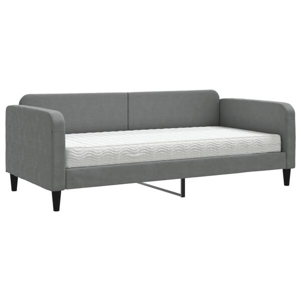 vidaXL Daybed with Mattress Dark Grey 90x190 cm Fabric