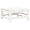 vidaXL Garden Footstool with Cushion White Solid Wood Pine