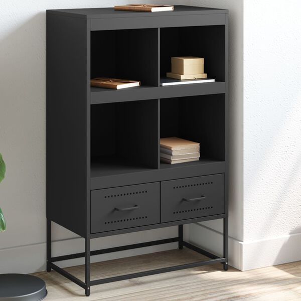 vidaXL Highboard Black 68.5x39x111.5 cm Steel