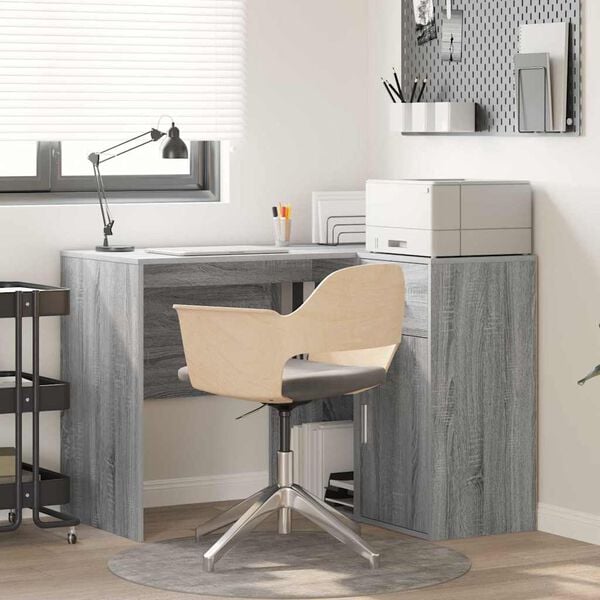 vidaXL Corner Desk with Drawer Grey Sonoma 102 x 88 x 75 cm