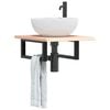 vidaXL Basin Shelf Wall Mounted Steel and Solid Wood Oak