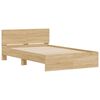 vidaXL Bed Frame with Headboard and LED Sonoma Oak 140x190 cm