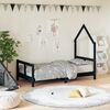 vidaXL Kids Bed Frame Black 80x160 cm Solid Wood Pine