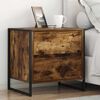 vidaXL Bedside Table Smoke Oak 50 x 39.5 x 50 cm Engineered Wood