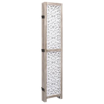 vidaXL 5-Panel Room Divider White 175x165 cm Solid Wood