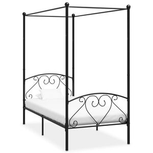 vidaXL Bed Frame | Black | Solid Metal | Single | Classic/Traditional