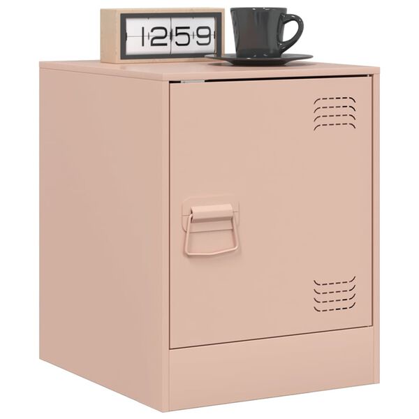 vidaXL Bedside Cabinets 2 pcs Pink 34.5x39x44 cm Steel