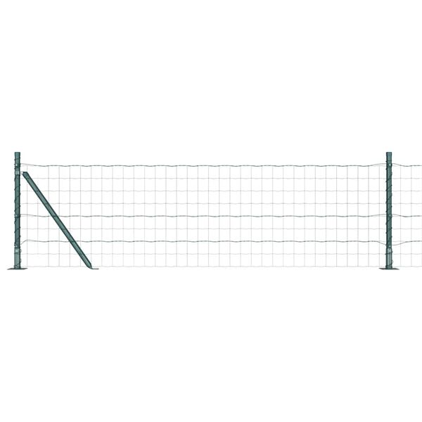 vidaXL Fence with Post Green 0.6 x 50 m Steel and PVC