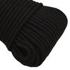 vidaXL Work Rope Black 3 mm 100 m Polyester