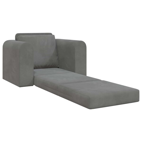 vidaXL Folding Sofa Bed Dark Grey 98 x 71 x 83 cm Velvet