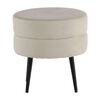 Venture Home Pouffe Pot 40x40x40 cm Velvet Black and Light Beige