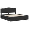 vidaXL Bed Frame with Headboard Black 180 x 200 cm Solid Pine Wood
