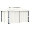vidaXL Gazebo with Curtain 4x3 m Cream White Aluminium