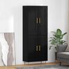 vidaXL Highboard Black Oak 69.5 x 34 x 180 cm Engineered Wood