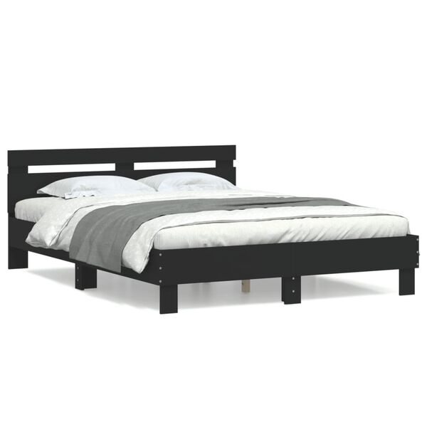 vidaXL Bed Frame without Mattress Black 140x190 cm