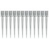 vidaXL Ground Spikes 12 pcs Silver 9x9x75 cm Galvanised Steel