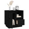 vidaXL Bedside Cabinet Black 50x34x50 cm Solid Wood Pine