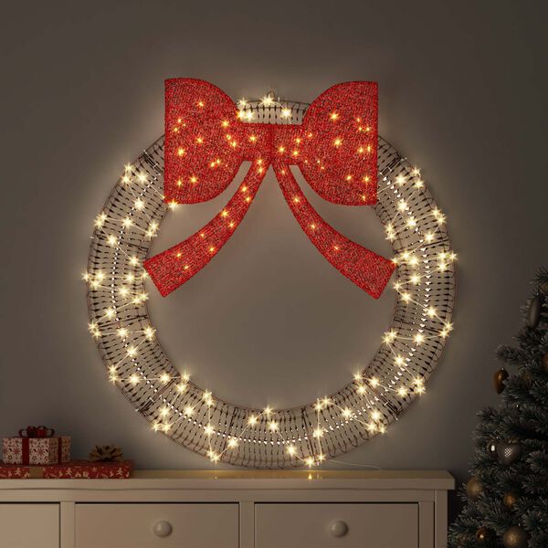 vidaXL Wreath with 80 LEDs Warm white 91 x 91 x 9 cm PET