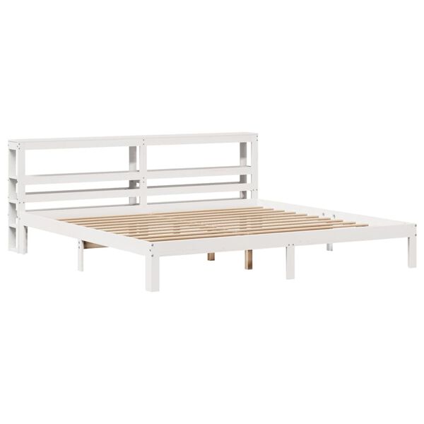 vidaXL Bed Frame with Headboard without Mattress White 200x200 cm