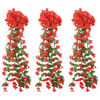 vidaXL Christmas Flower Garlands 3 pcs Red 85 cm